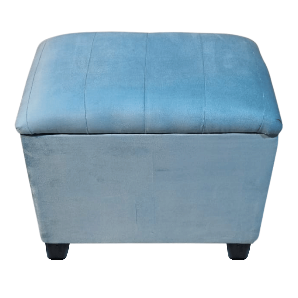 Miniatura: Banqueta Baúl Turquesa Felpa 60x45x35x35 Rimar