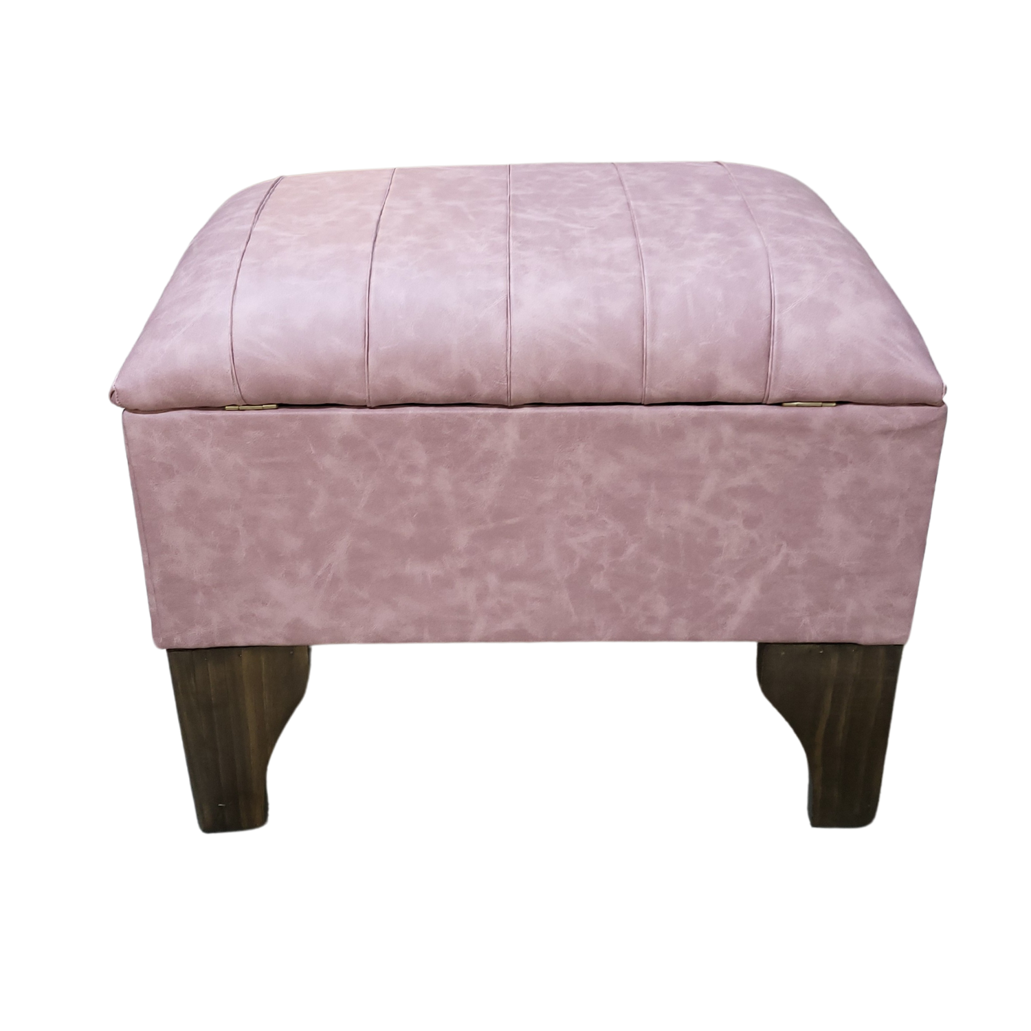 Banqueta Baúl Palo Rosa Marmoleado Eco Cuero 60x40X45X20 Rimar