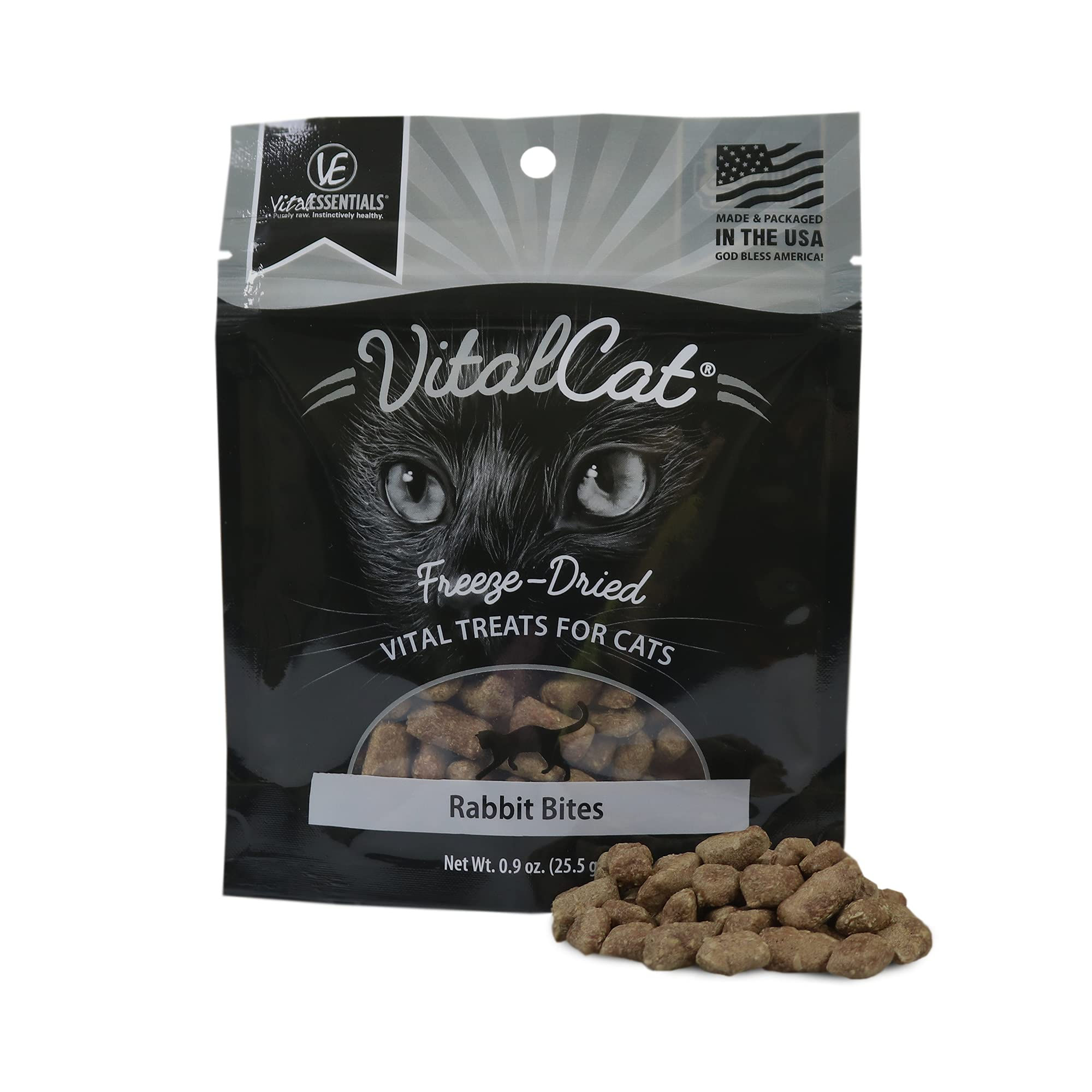 Vital Essentials Freeze Dried Cat Treats Rabbit Bites 0.9 oz