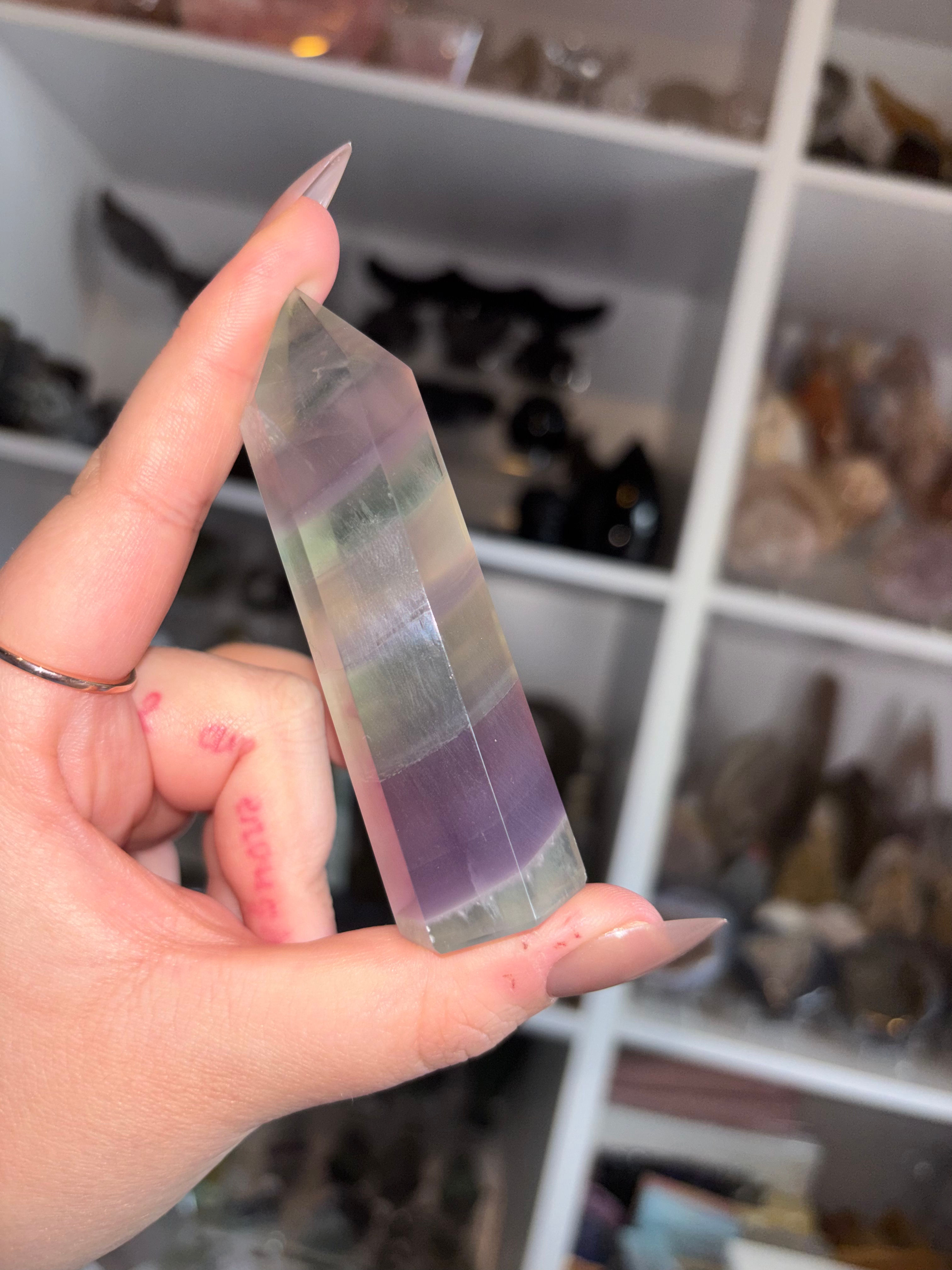 Yttrium (lavender) fluorite tower 