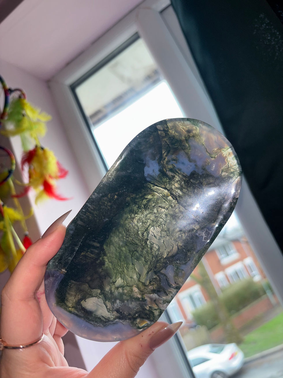 Thumbnail: Moss agate plate 