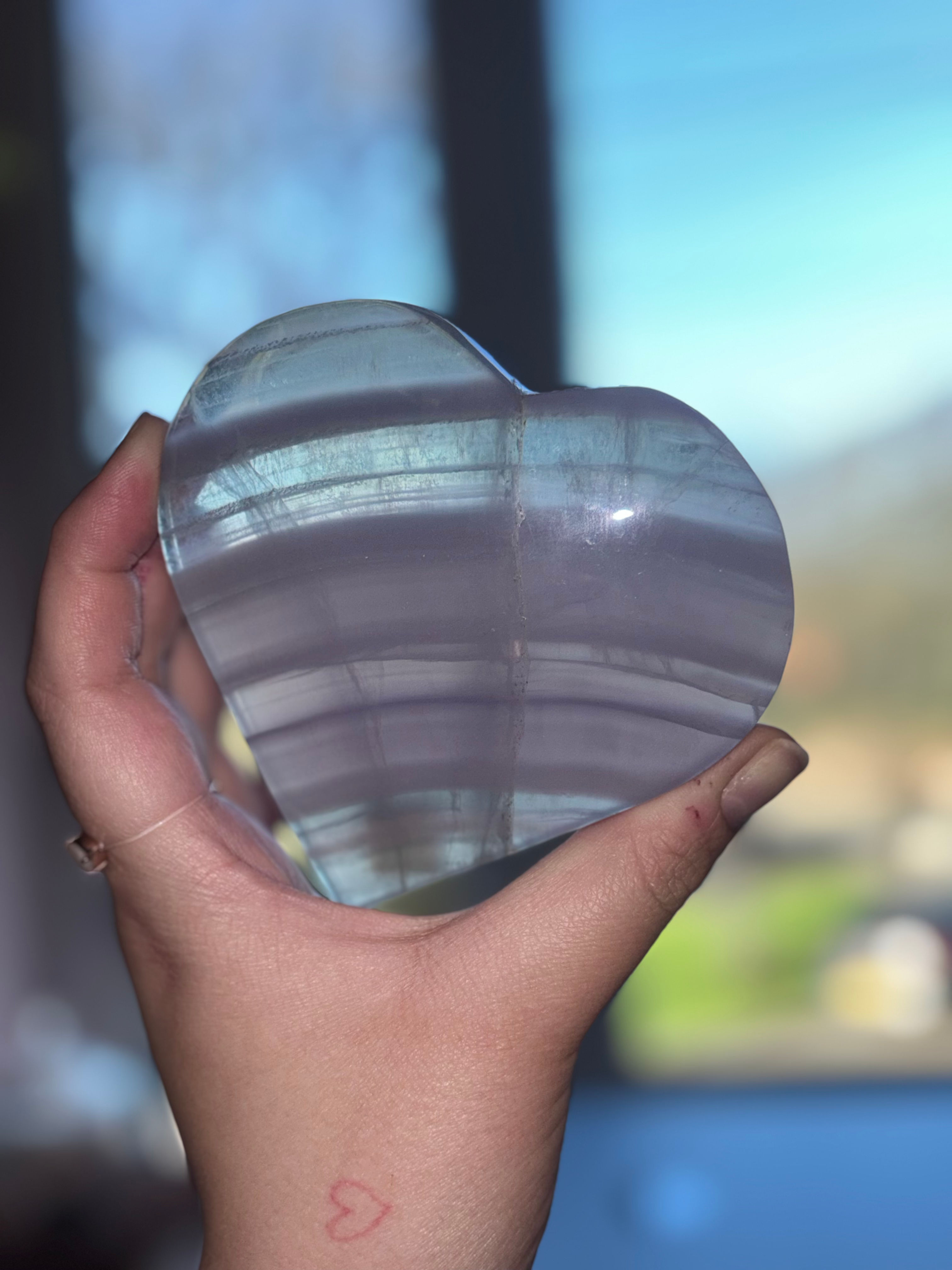 Yttrium (lavender) Fluorite hearts