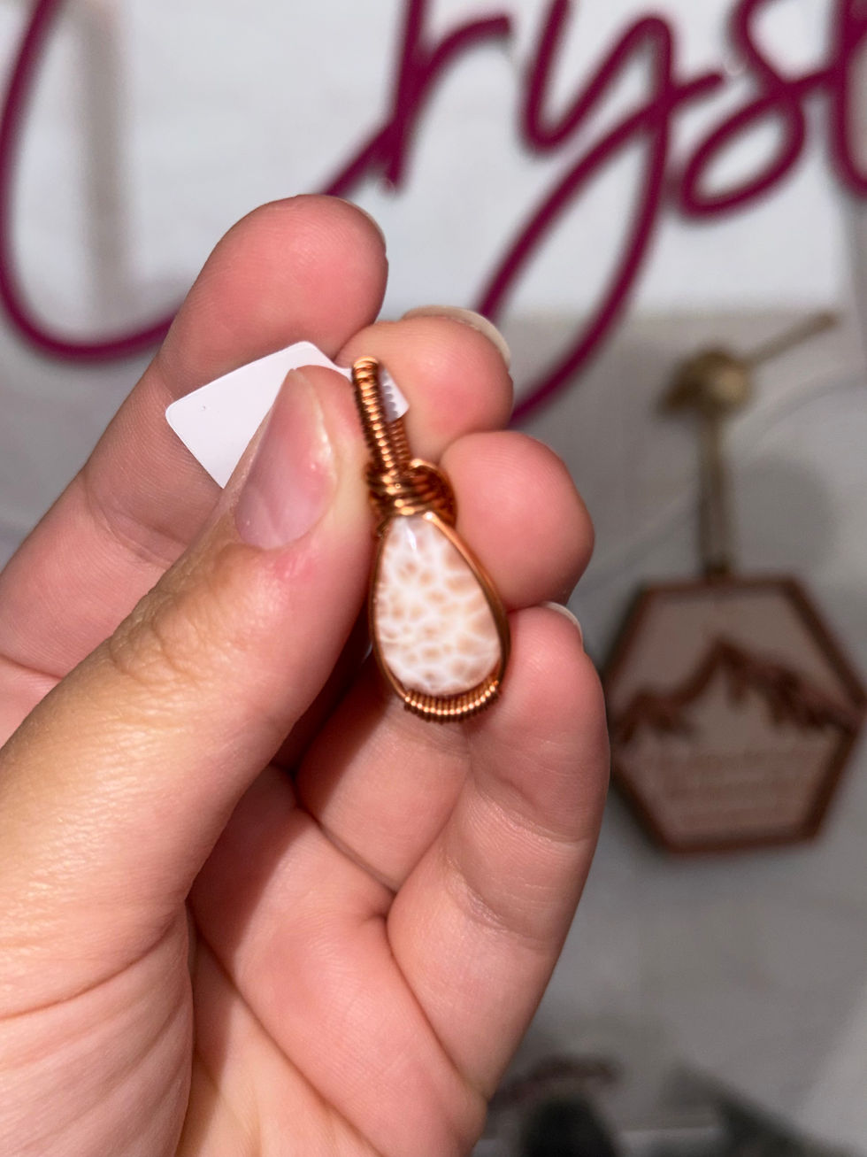 Thumbnail: Natrolite wire wrapped pendant 