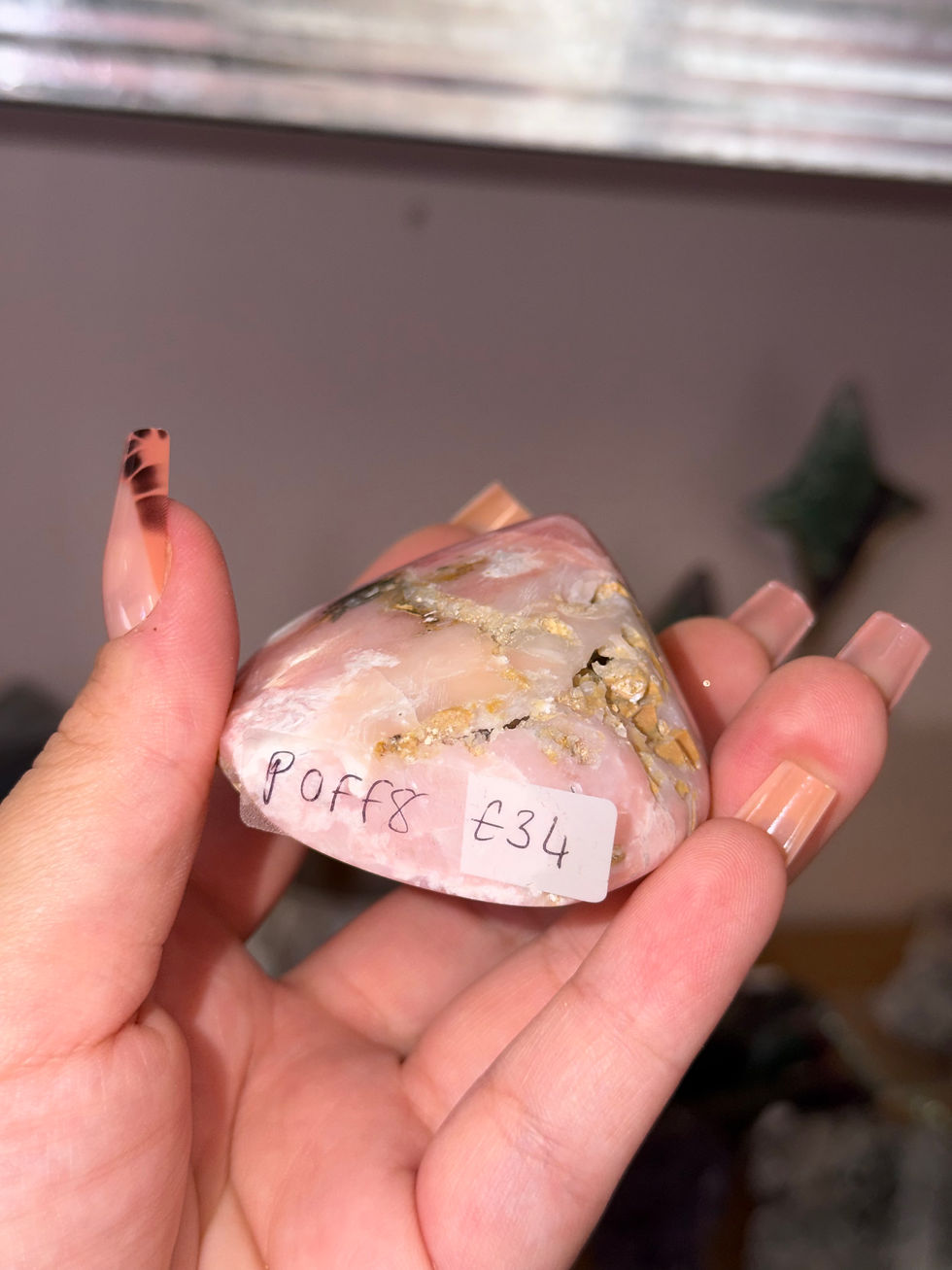 Thumbnail: Peruvian pink opal freeform 8