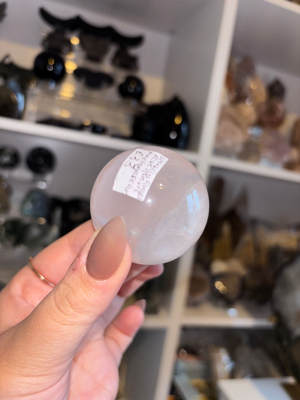 Thumbnail: Girasol Rose Quartz sphere (Madagascar) 