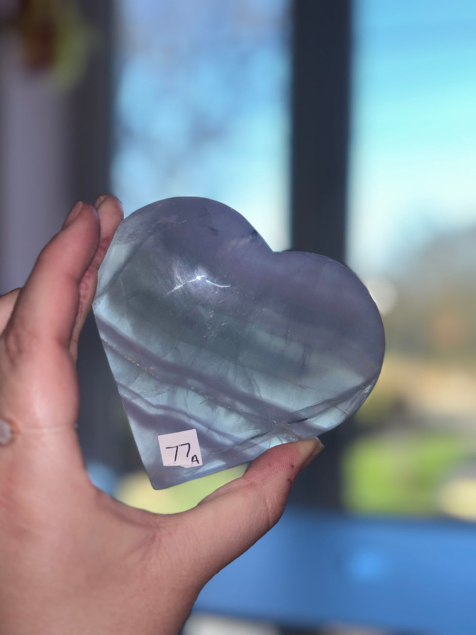 Thumbnail: Yttrium (lavender) Fluorite hearts 