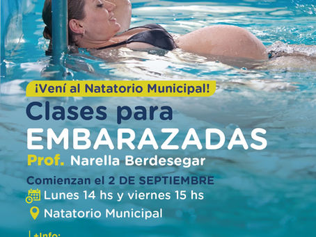 El Natatorio Municipal suma clases de natación para embarazadas