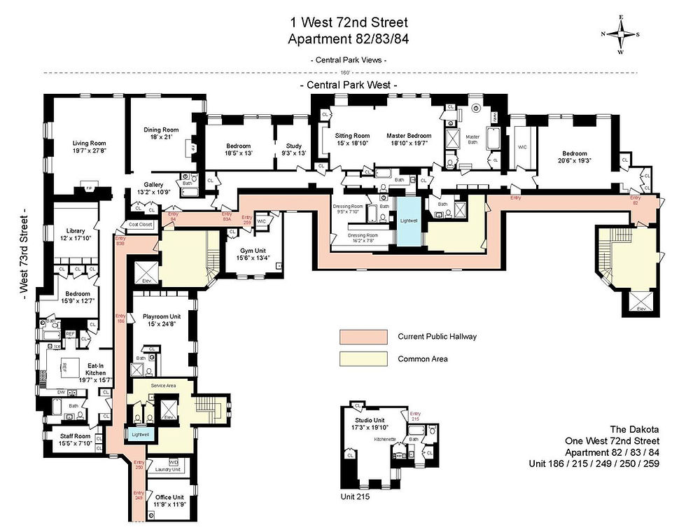 Floor plan for THE DAKOTA, 1 WEST 72ND STREET, 82-84 UPPER WEST SIDE, NEW YORK