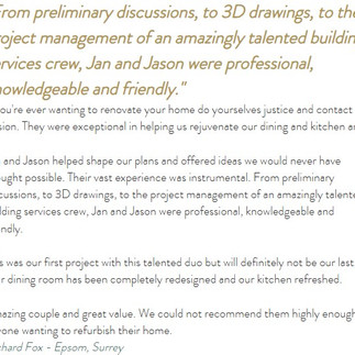 a screenshot of a 5 star review of Fusion interior design