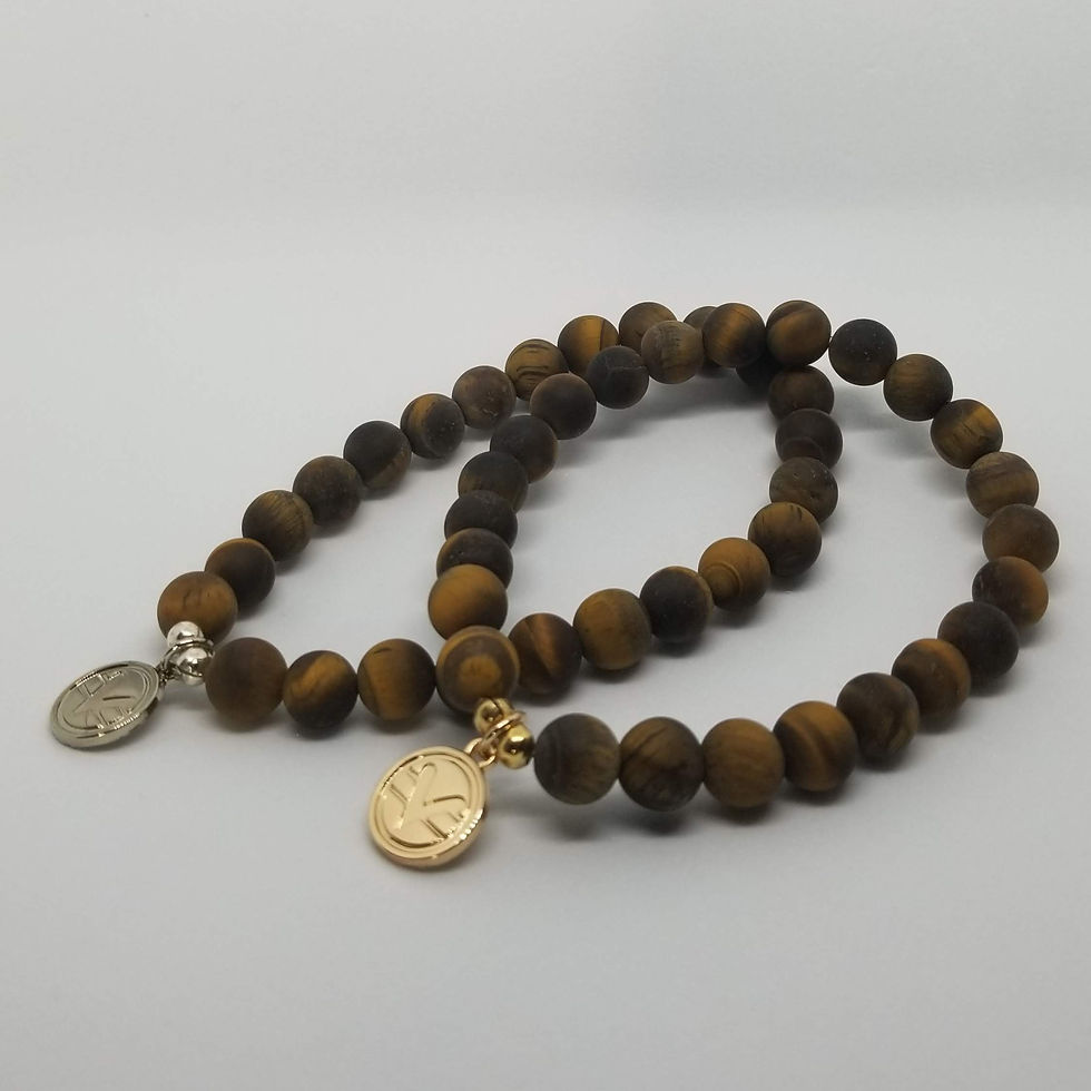 Thumbnail: Science of Mind Beaded Bracelet in Matte Tiger's Eye