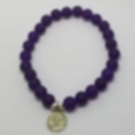 Science of Mind Beaded Bracelet in Matte Purple Jade