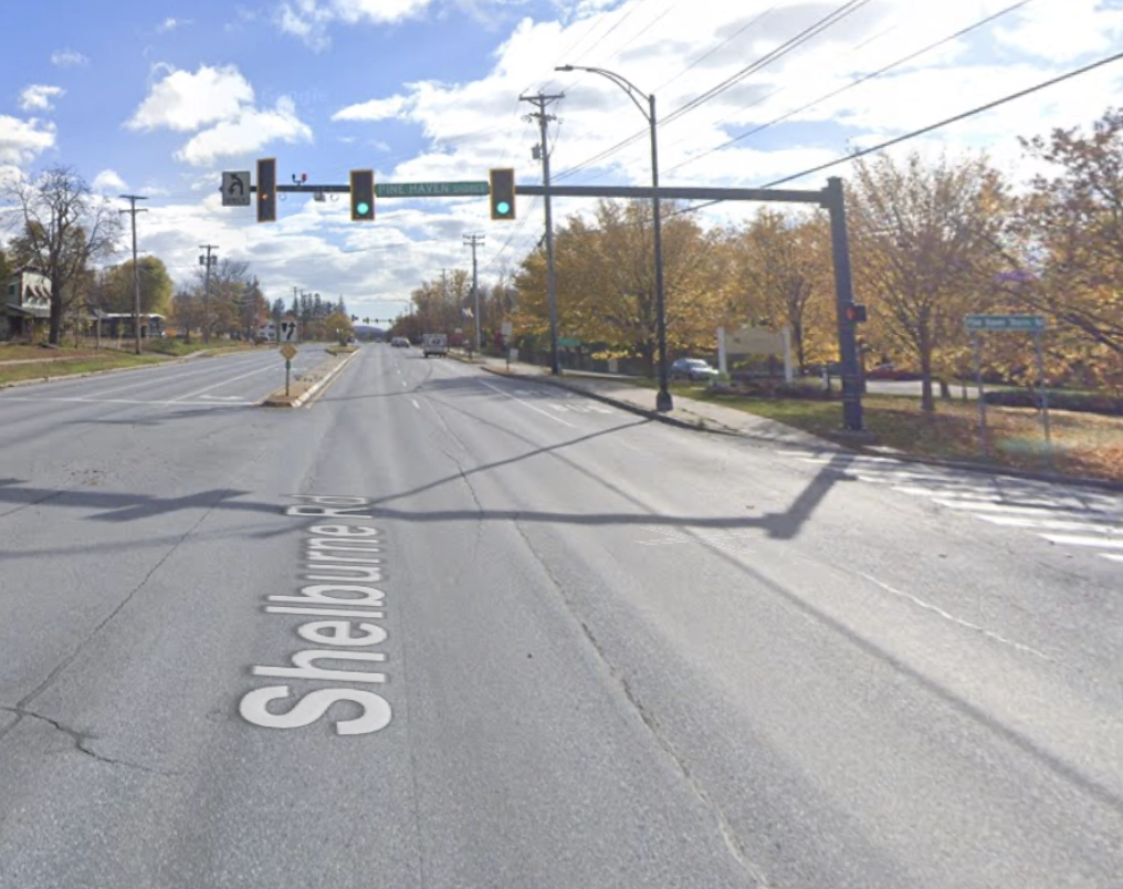 Take Shelburne Rd to Pine Haven Shores