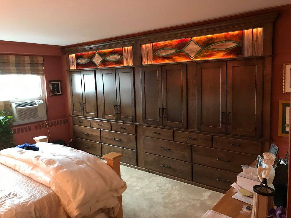 Maple, flat panel custom stain