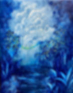 blue original oil painting