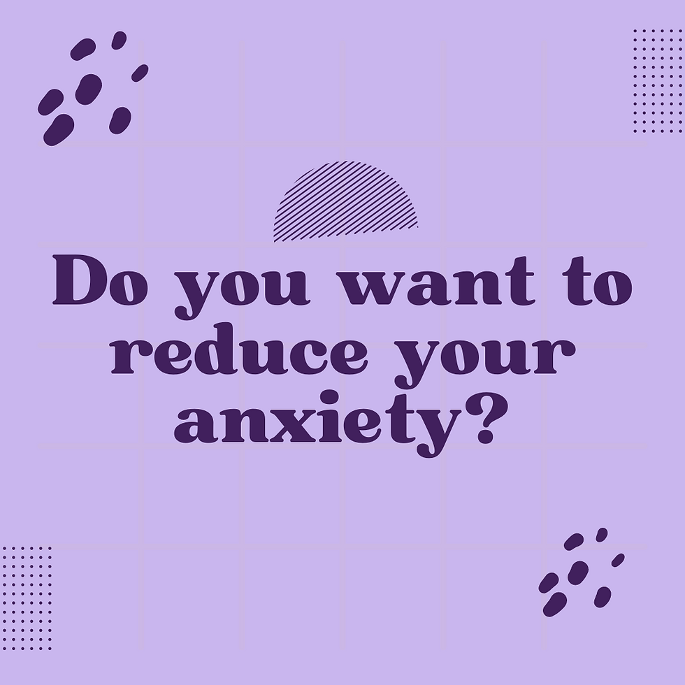 Lilac background with deep purple writing