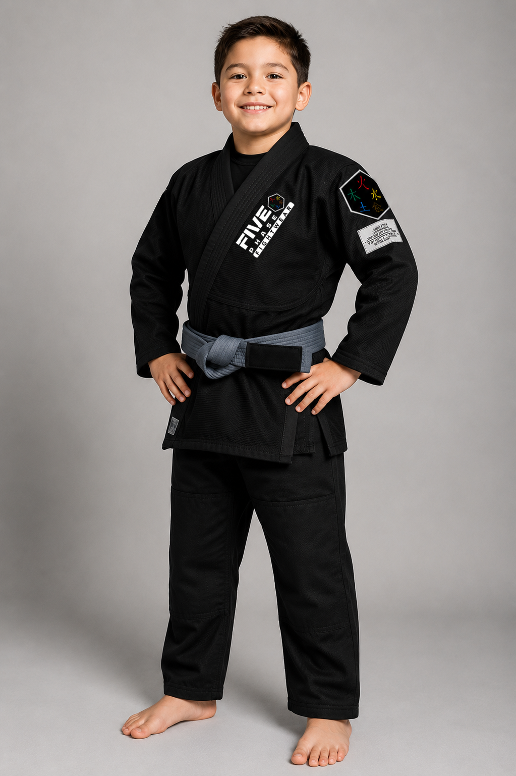 Fivephase Fightwear Kids "Five Elements" BJJ Gi – Black