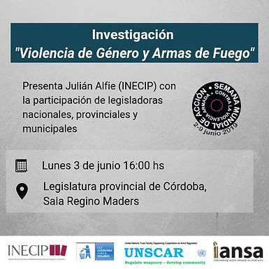 SEMANA INTERNACIONAL DEL DESARME ‼️En Argentina, 1 de cada 4 femicidios es cometido con armas de fue
