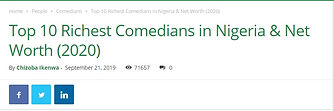 Top 10 richest comedians in Nigeria