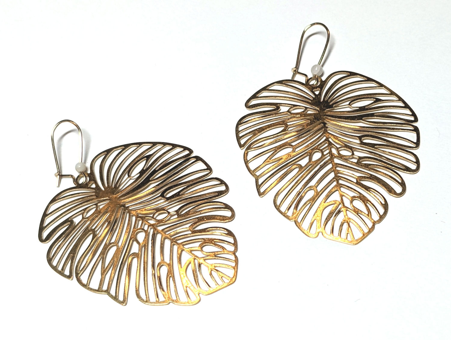 Filigree Monstera with Gemstones Earrings