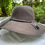 Thumbnail: Floppy Gray Wool Felt Hat with Clay Beads & Leather