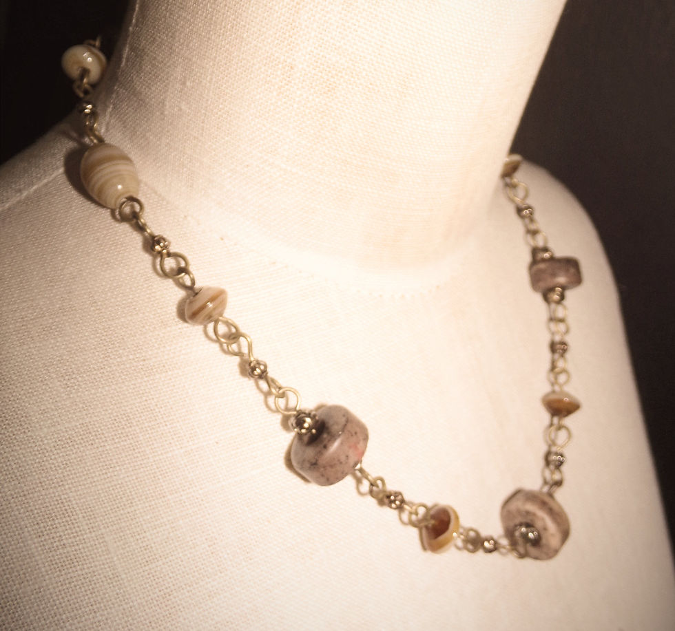 Thumbnail: Tan/Brown Agate + Jasper 17-1/2" Necklace