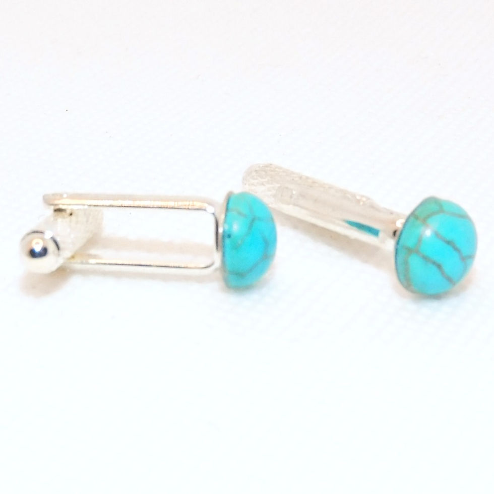 Thumbnail: Lapis Lazuli, Black Onyx, Purple or Green Agates, Turquoise Gemstone Cufflinks