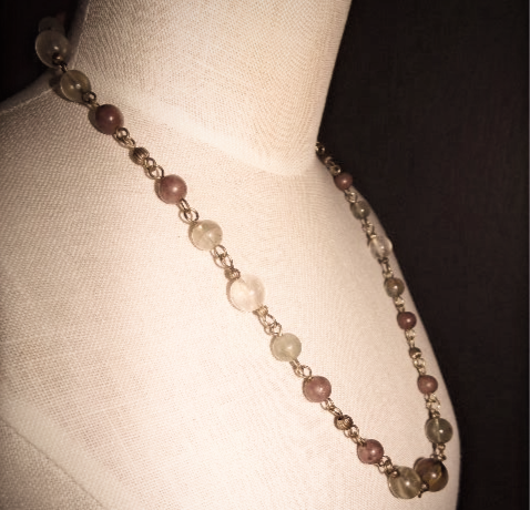Thumbnail: Tan Fluorite + Jasper Gemstones 22" Necklace