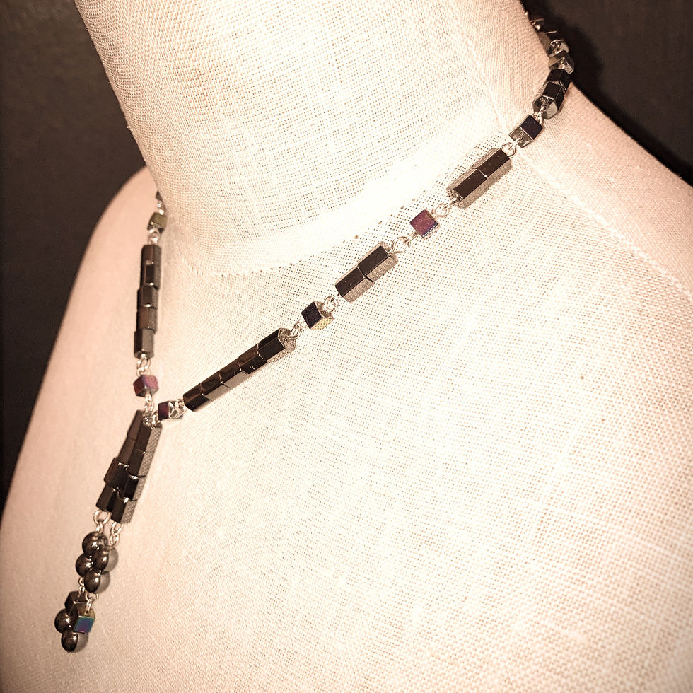 Thumbnail: Black Magnetic Hematite Gemstones 15-1/2"+ Necklace &/or 5-3/4"+Bracelet