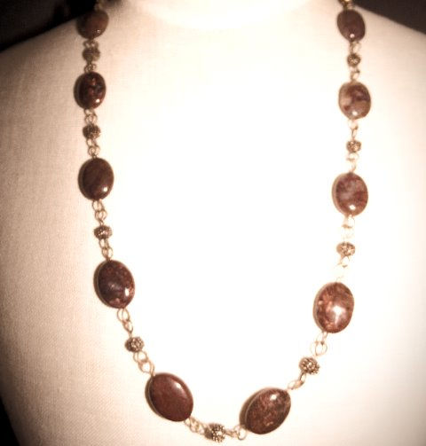 Thumbnail: Brown Pietersite Gemstones 24-1/4" Necklace