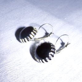 Thumbnail: Black Onyx Cabochon Gemstone Earrings