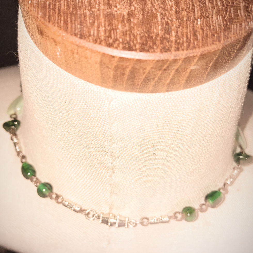 Thumbnail: Onyx Agate Gemstones + Art Glass 22" Necklace
