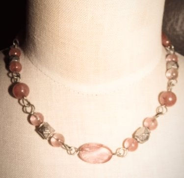 Thumbnail: Cherry Quartz Gemstones 16" Necklace