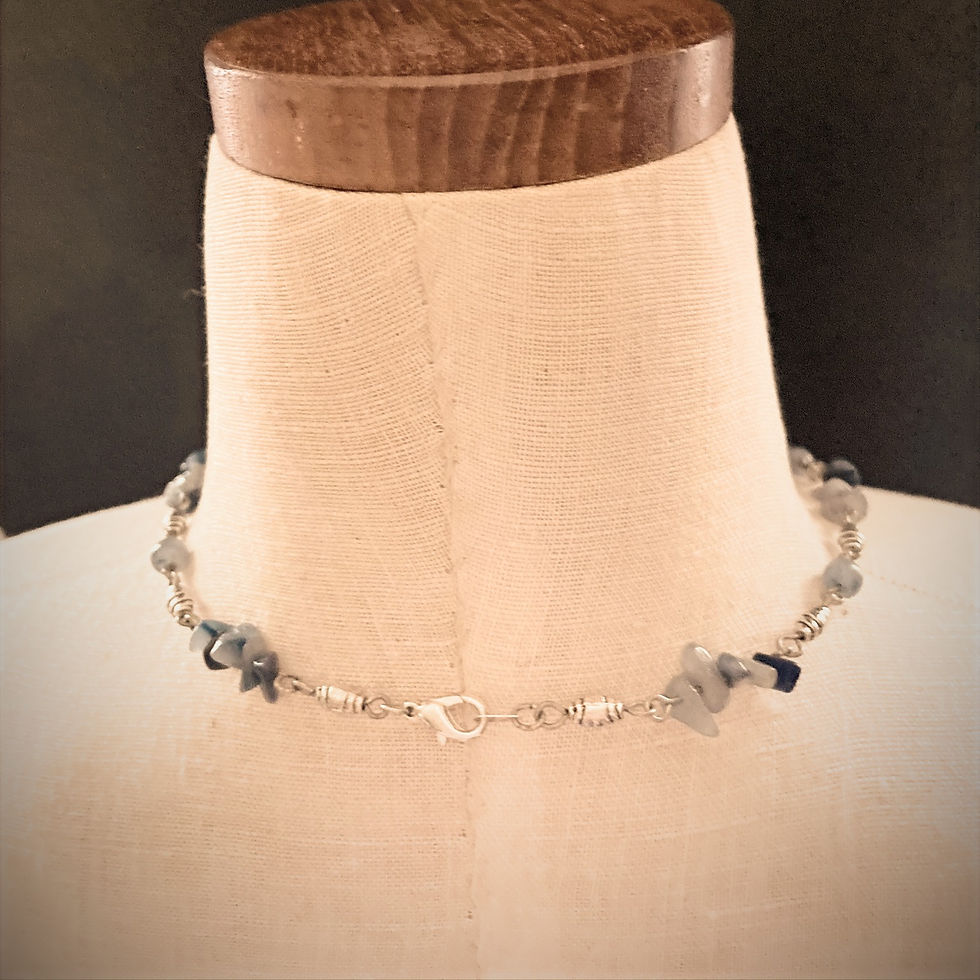 Thumbnail: Blue Aventurine & Quartz Gemstones 18" Necklace