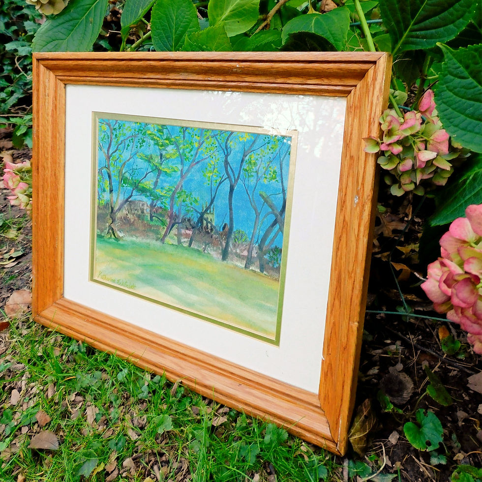 Thumbnail: Pennypack Park & Cathedral 16"x 13" Watercolor Painting