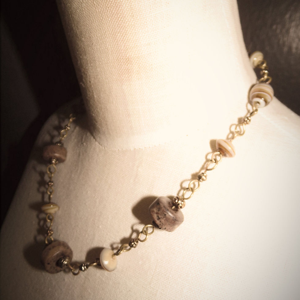 Thumbnail: Tan/Brown Agate + Jasper 17-1/2" Necklace