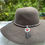 Thumbnail: Floppy Gray Wool Felt Hat with Clay Beads & Leather