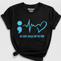 Thumbnail: Semicolon Heartbeat Shirt | Mental Health Awareness, Unisex Tee