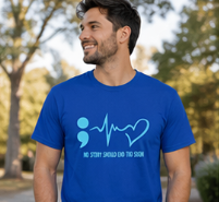 Thumbnail: Semicolon Heartbeat Shirt | Mental Health Awareness, Unisex Tee