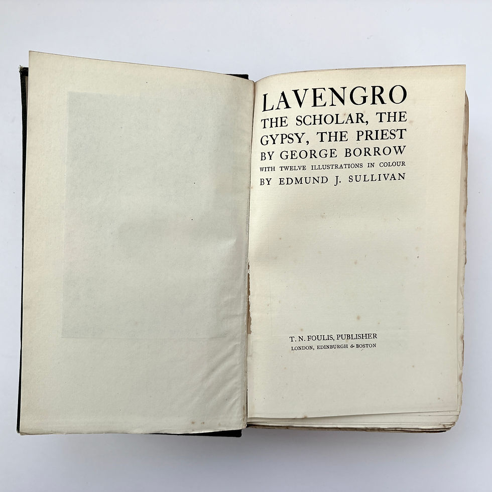 Thumbnail: Title page Lavengro The Scholar The Gypsy The Priest George Borrow Foulis edition 1914