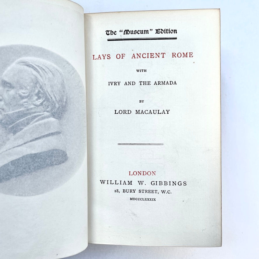 Pikkukuva: 1889 Ltd 75 Copies: THE LAYS OF ANCIENT ROME Lord Macaulay RARE “MUSEUM EDITION"