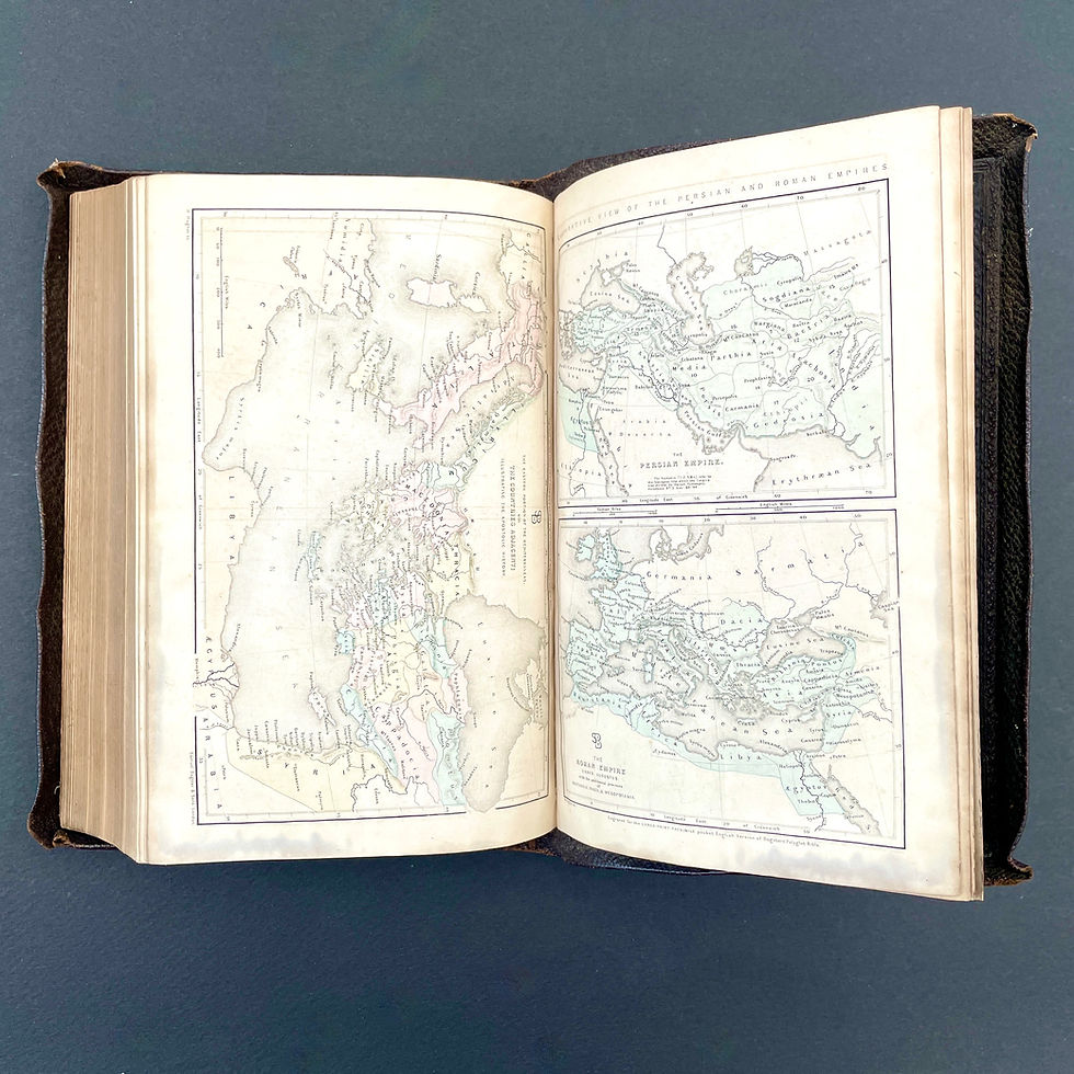 サムネイル： Full colour engraved biblical map by W. Hughes.