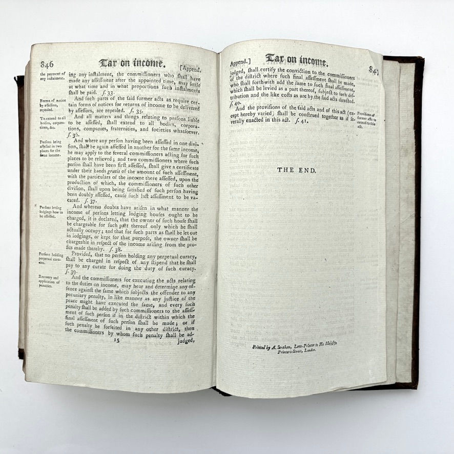 Miniature : Tax on Income section in Burn's Justice of the Peace Vol IV 1800