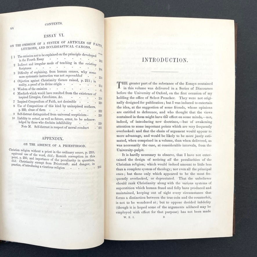 Pikkukuva: 1850 - WHATELY’S ESSAYS – CHRISTIAN RELIGION Antiquarian RARE LEATHER Book