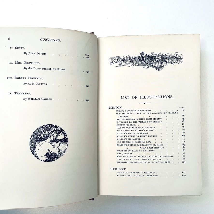 Miniaturbild: Detailed contents listing from In the Footsteps of the Poets – antique poetry book