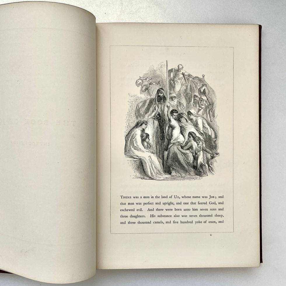 Pikkukuva: 1857 THE BOOK OF JOB Illustr With 50 ENGRAVINGS John Gilbert RARE Luxury Binding