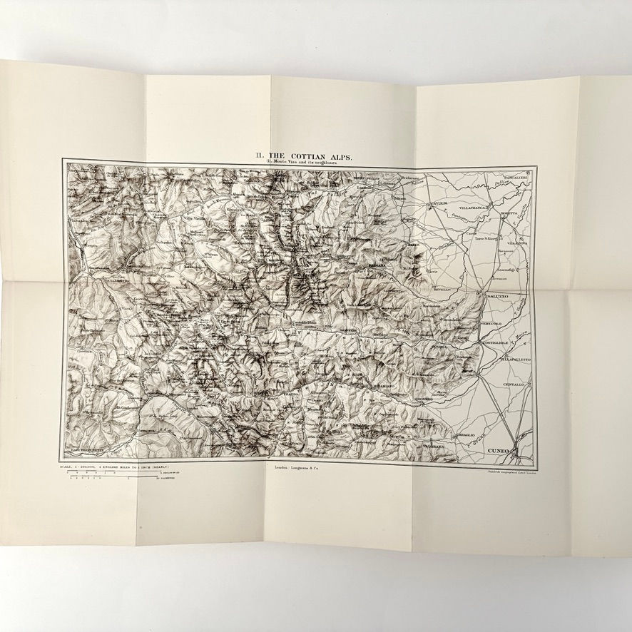 サムネイル： Folding map of Monte Viso and neighbouring Cottian Alps facing page 27