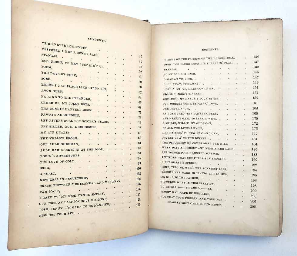 Miniatura: Contents page,  1861 John Barr book in good binding