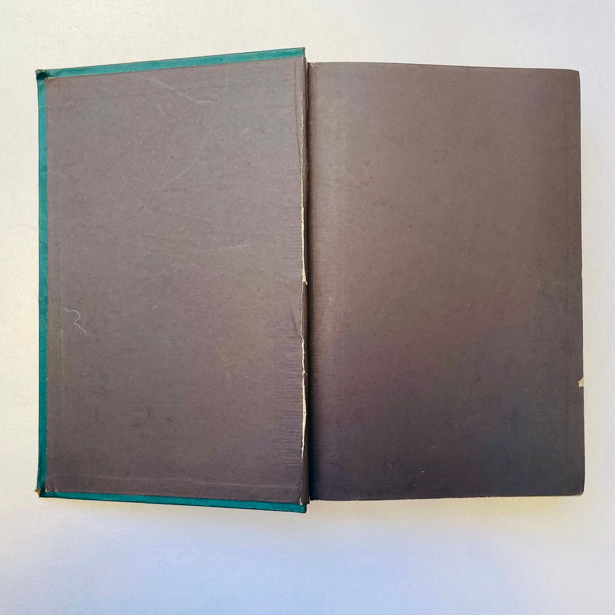 Miniatyrbild: Brown tinted pastedown endpaper inside Poems by Peter Burn