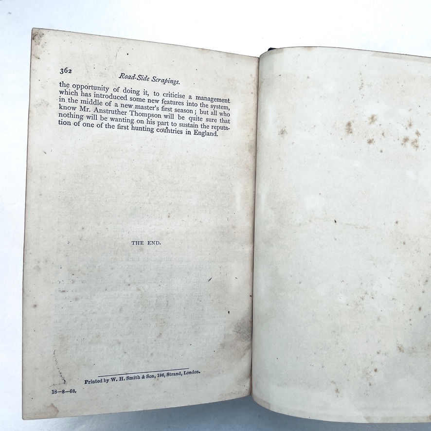 Thumbnail: Final page dated 18-8-1868 in Crumbs From a Sportsman’s Table by Charles Clarke