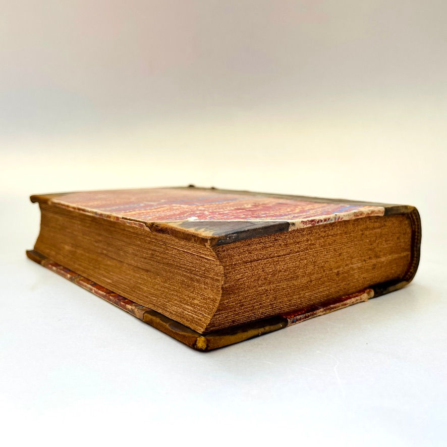 Thumbnail: Alternative view of page edges from 1835 English poets anthology leather binding